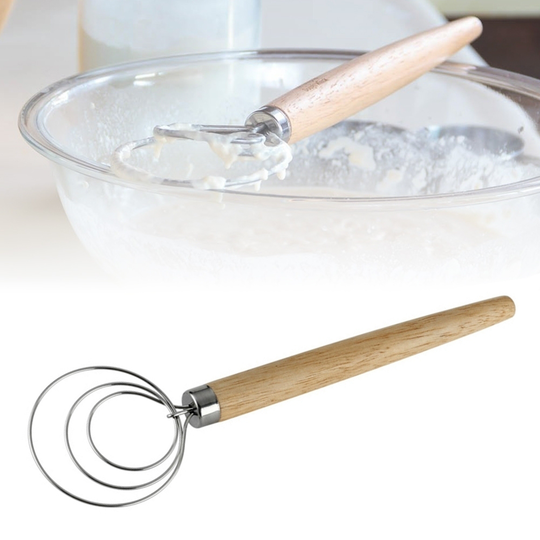 Stainless Steel Circle Kitchen Egg Beater Flour Cream Stirrer Manual Blender