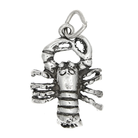 sterling Silver One Sided Clawed Lobster Charm -With Options