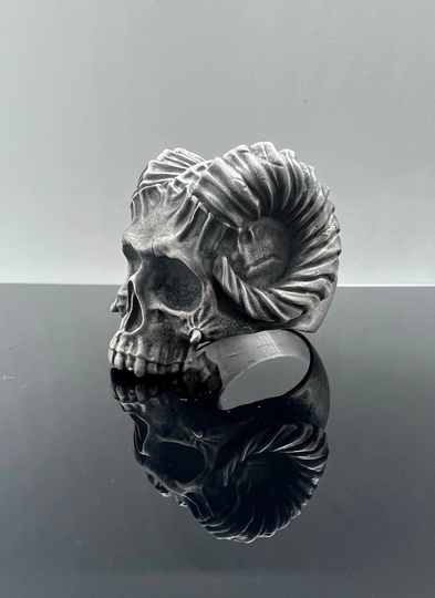 Ram Skull Gothic Ring, Punk Silver Men Jewelry, Ring For Men, Ram Handmade Sterling Biker
