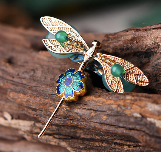 Dragonfly Brooch, Collar Pin, Jewelry, Jade Gift For Lover