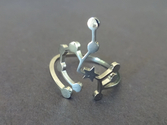 Stainless Steel Sagittarius Ring, Adjustable Constellation Zodiac Astrology Horoscope Fire Element Zodiac, Nov 22-Dec 21