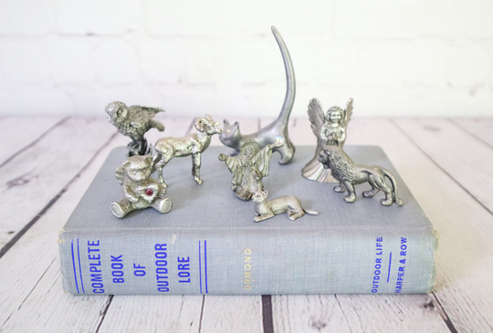 Pewter Figurine Lot | Vintage Metal Sculpture Collection