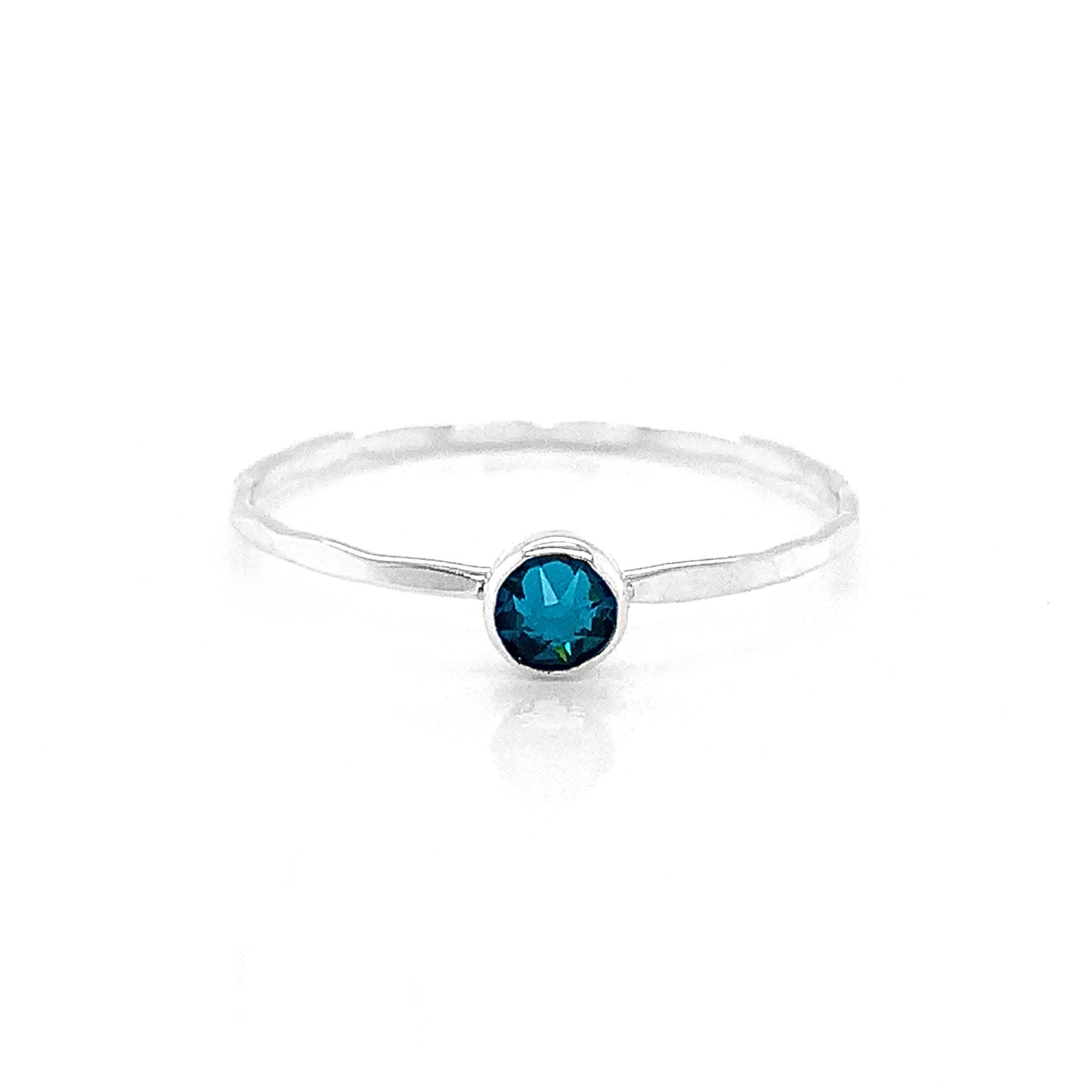 December Birthstone, Swarovski Crystal, Birthstone Ring, Stacking Silver Rings, Jewelry, Sterling Ring