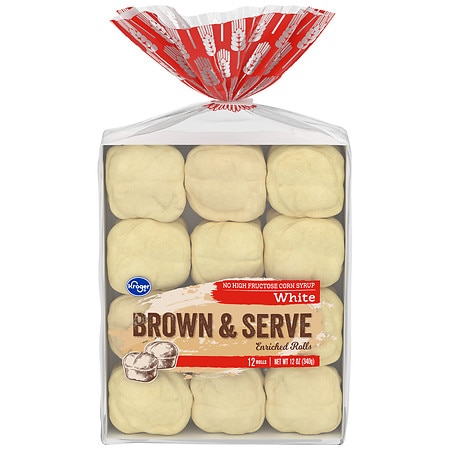 Kroger White Brown & Serve Enriched Rolls - 1.0 oz x 12 pack