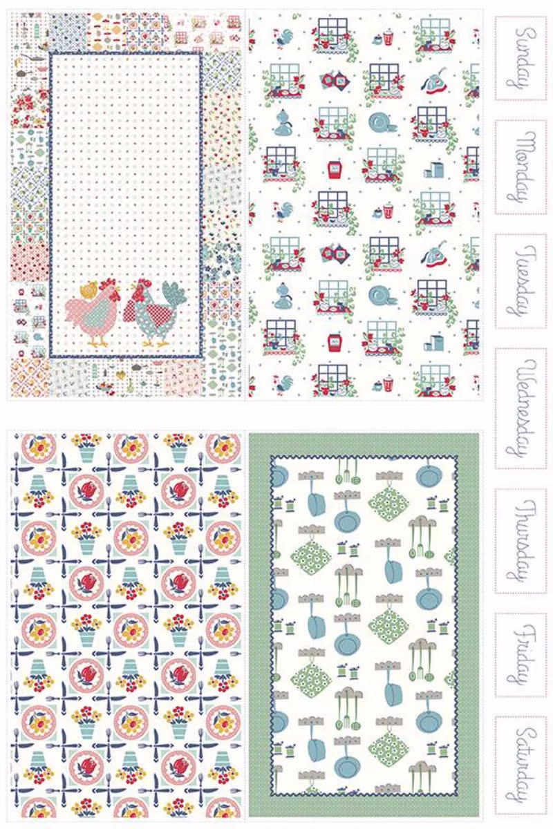 Lori Holt Cook Book Home Décor Kitchen Towel Panel Chicken