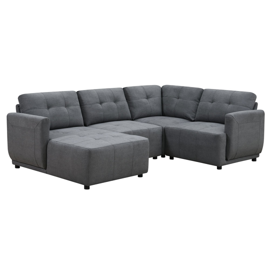 Picket House Furnishings Gianni Modern Charcoal Polyester/Blend Sectional in Gray | UAI526RCSE4PC