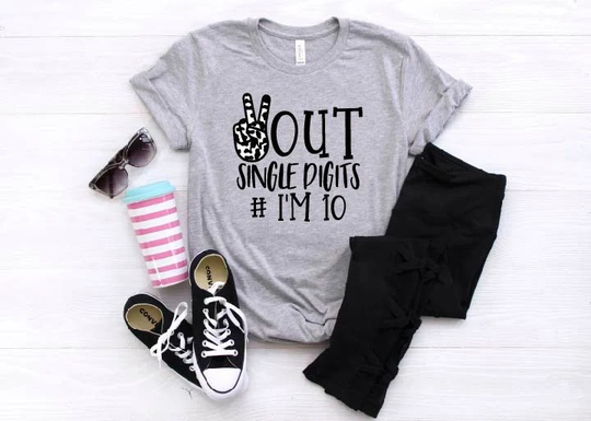 Peace Out Single Digits I'm 10 Shirt, Birthday 10Th Birthday, Friends Party Shirt, Birthday Boy Gift, Gift For Him