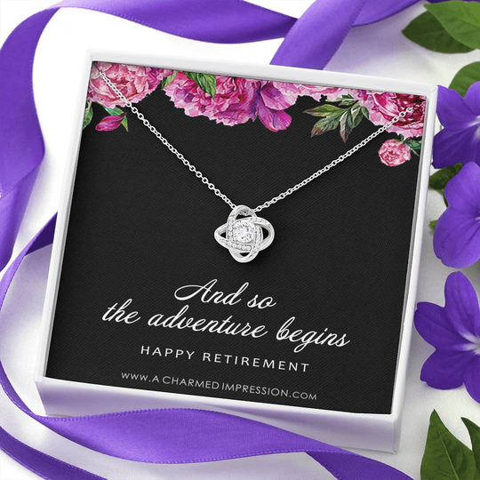 Gifts For Women, New Job, Promotion, Service Appreciation, Retirement Gift Her, Beginnings, Cz Diamond Necklace