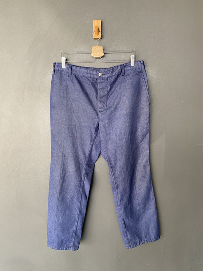 W37" French Denim Cotton-Blend Work Pants Workwear Trousers
