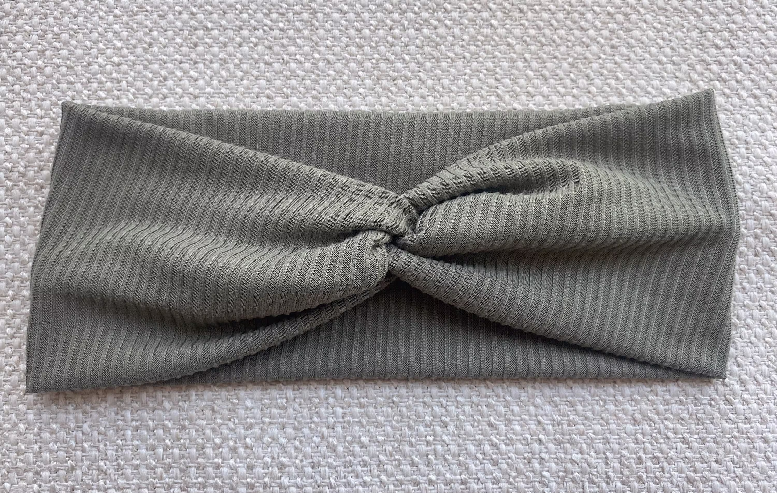 Army Green Textured Twisted Headband
