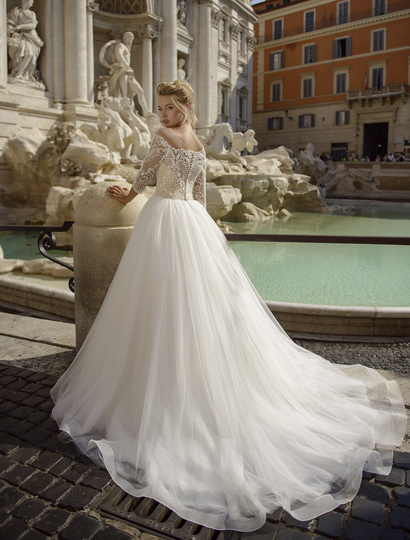 Off Shoulder Wedding Dress, Lace Gown, Tulle Custom Order, Princess Bridal Dress Cathedral Gown