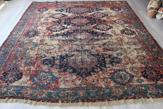 Antique Soumak Kilim, Kilim Rug, Area Special Large Rug/N-653 8'3"x9'2" Feet