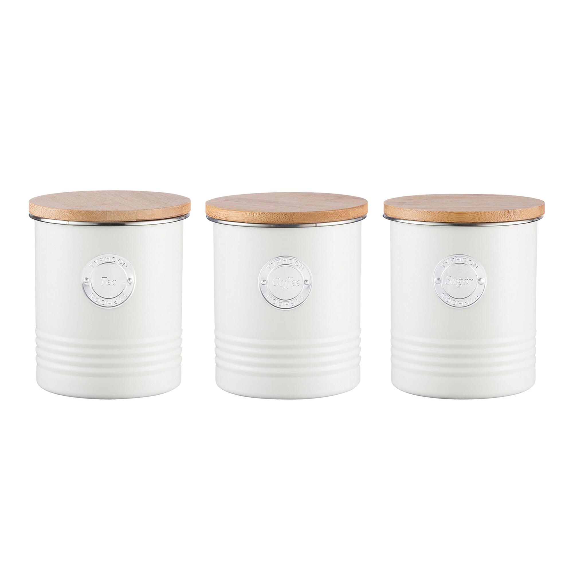 Typhoon Living Coffee, Tea and Sugar Canisters Set: White by World Market