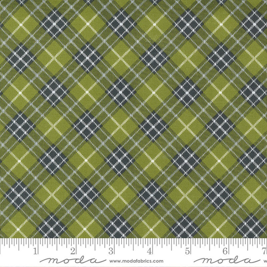Red Barn - Plaid Check Blender Grass Green Sweetwater 100% Cotton Quilting Fabric Yardage Moda Fabrics Christmas Fabric