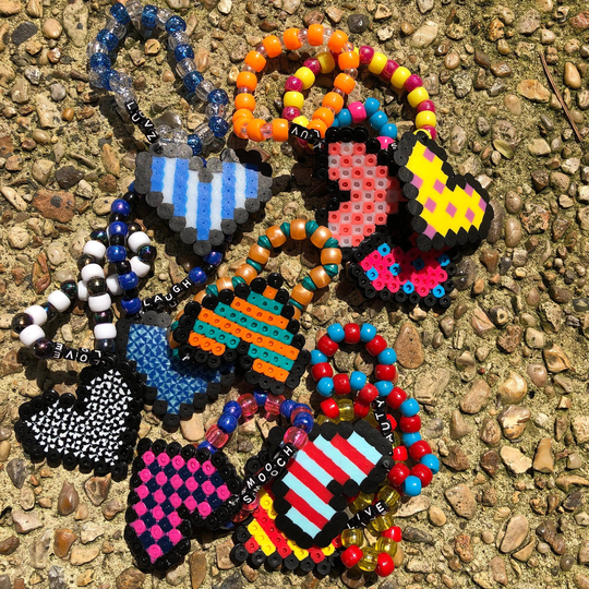 Set Of 10 Heart Perler Kandi