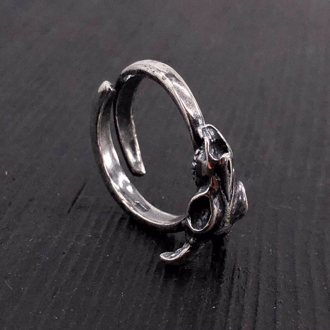 Little Silver Ram Skull Ring