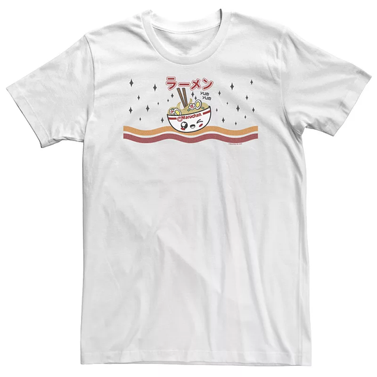 Big & Tall Maruchan Chibi Bowl Of Noodles Kanji Text Tee, Men's, Size: Large Tall, White