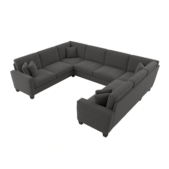 Bush Furniture Stockton Modern Charcoal Gray Herringbone Polyester/Blend Sectional | SNY123SCGH-03K