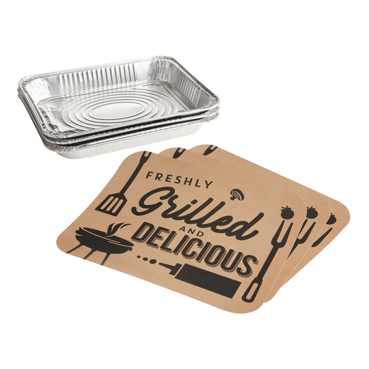 World Grill Potluck Casserole Bake Away Pans and Lids 3 Pack: Brown - Paper by World Market