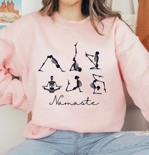 Skeleton Yoga Namaste Blend Crewneck Sweatshirt