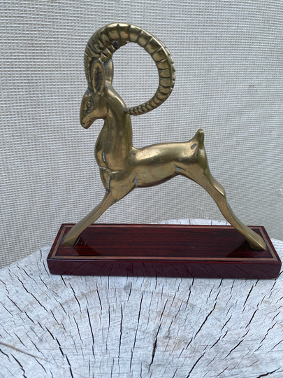 Sun Pacific Vintage Brass Ram Animal Statue Antelope Figurine