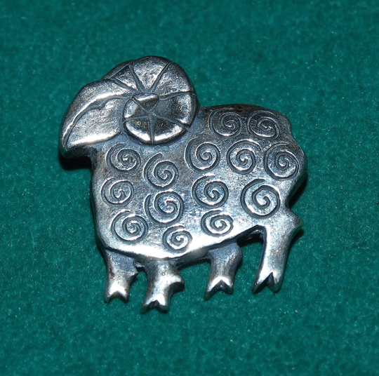 Rare & Htf James Avery Sterling Silver Aries The Ram, Zodiac Sign, Brooch Pin, Celestial