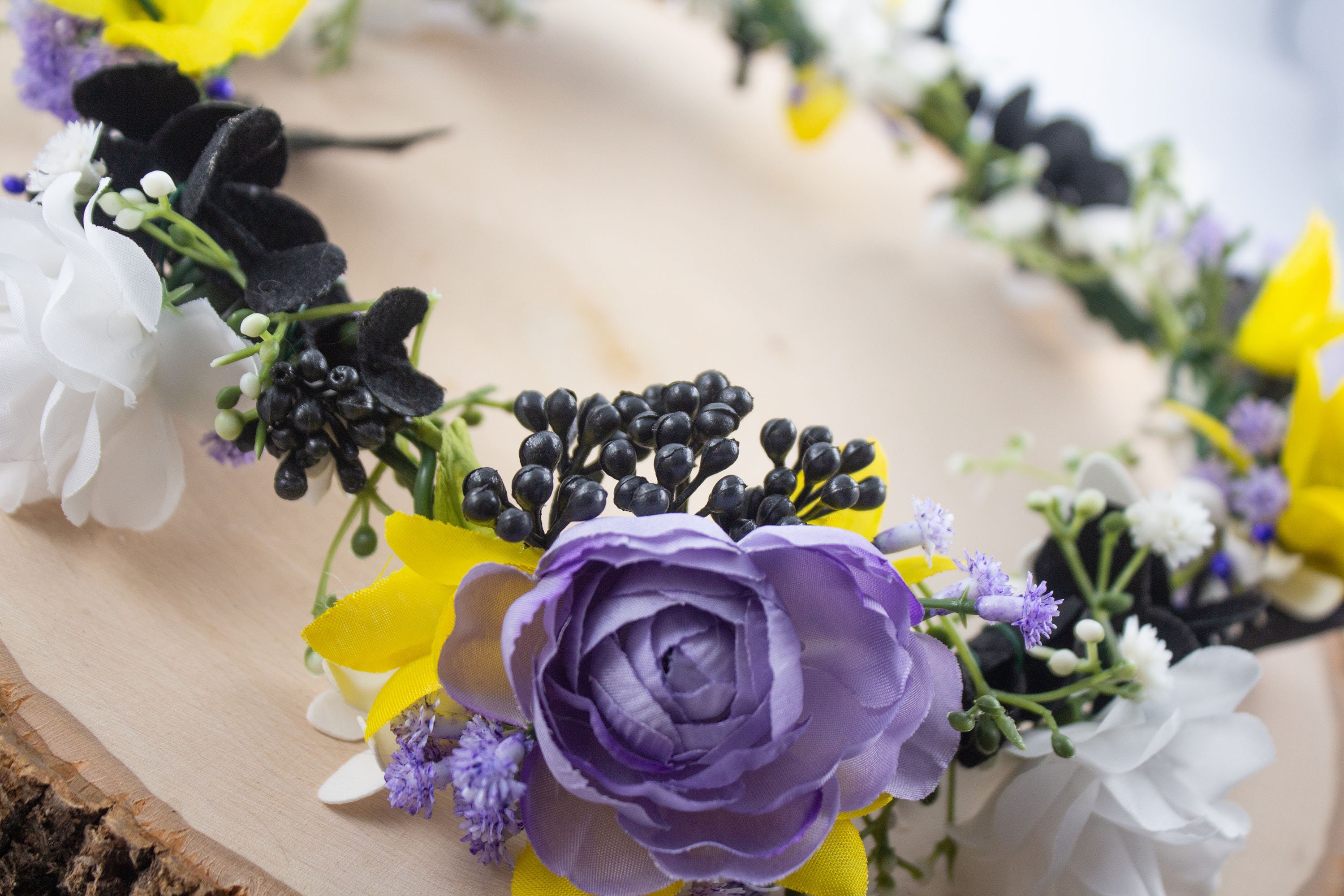 Custom Nonbinary Pride Silk Flower Crown Wreath