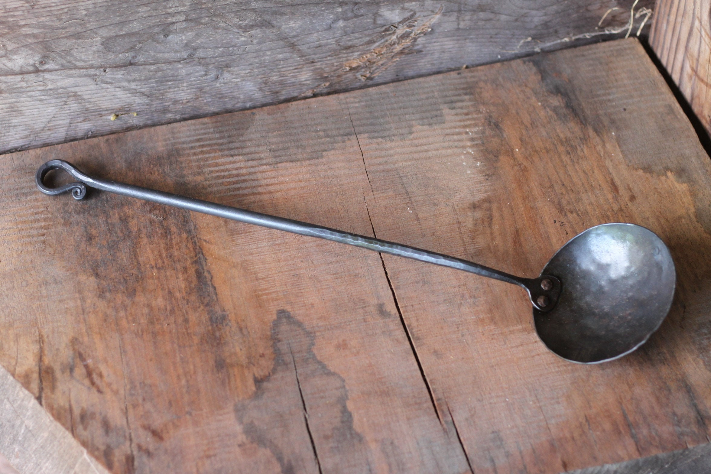 Hand Forged Steel Egg Spoon Cookware Kitchenware