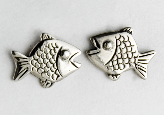 Fish Sterling Silver Small Stud Earrings
