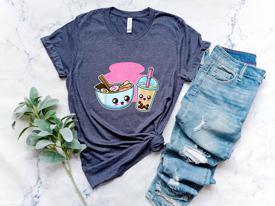 Bubble Tea Tshirt, Boba Milk Shirt, Lover Gift, Noodle Ramen T-Shirt, Foodie Shirt