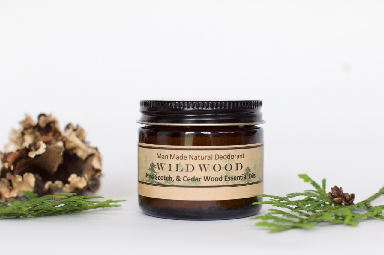 Natural Deodorant, Mens Homemade Herbal Aluminum Free Cedarwood Patchouli Deodorant
