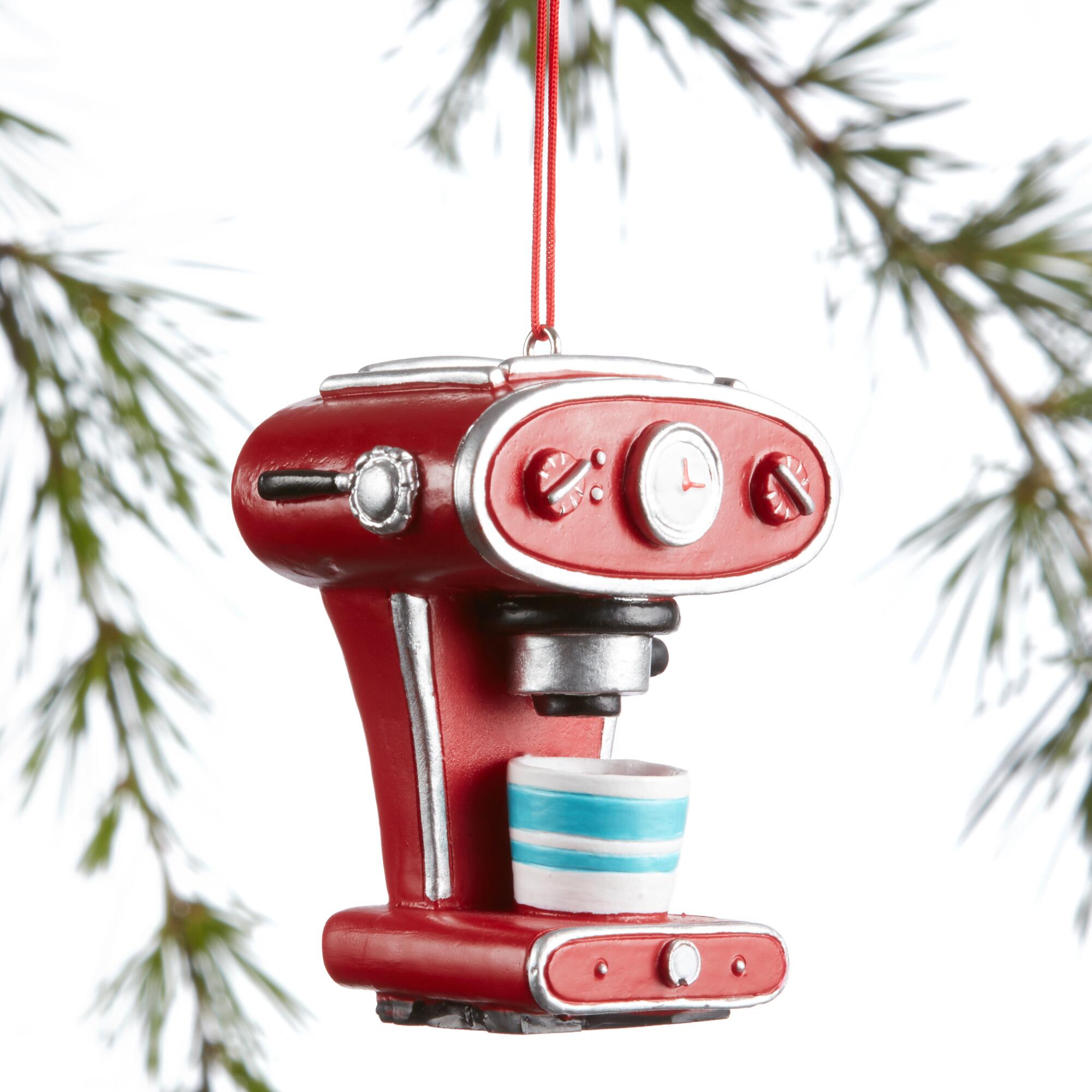 Red Espresso Machine Ornament - Resin by World Market