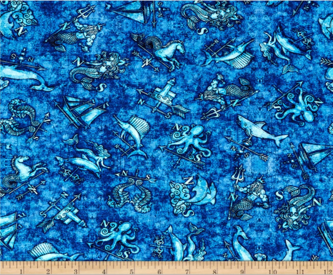 Smooth Sailings Nautical Blender in Navy Blue Designed By Dan Morris For Quilting Treasures 43-44 Wide 100% Cotton Fabric Qt-1649-27162B