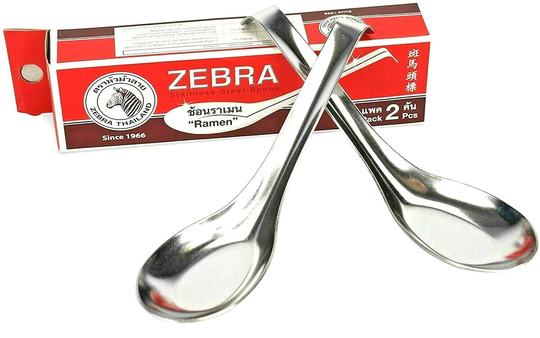 Zebra Stainless Steel Ramen Hanger Spoon Soup (2 PCS)