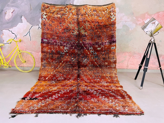 Moroccan Vintage Rug 6.2 Ft X 10.3 Ft, Handmade 6X10