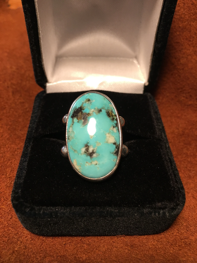 Blue Diamond Turquoise & Sterling Silver Ring