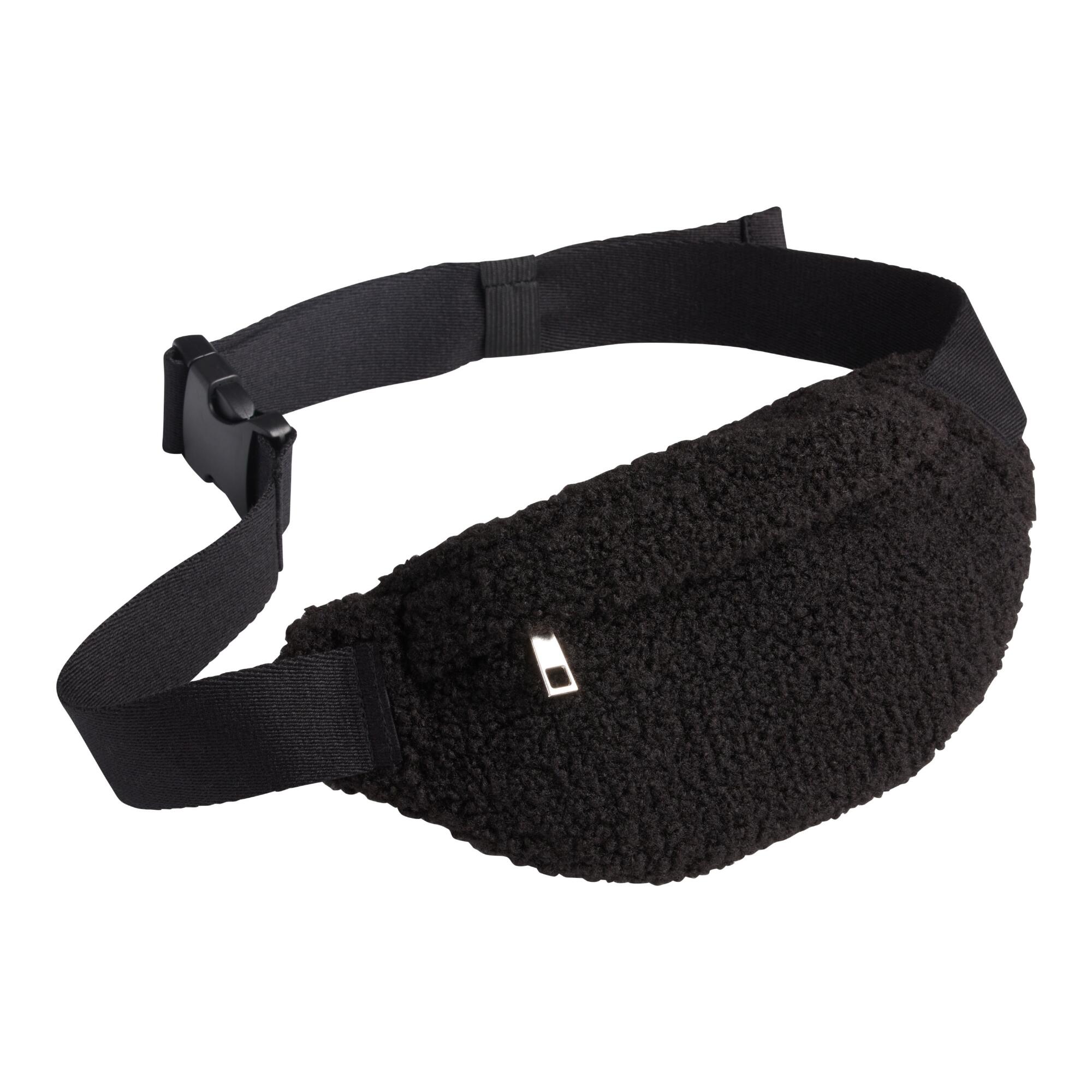 Black Sherpa Belt Bag - Polyester by World Market