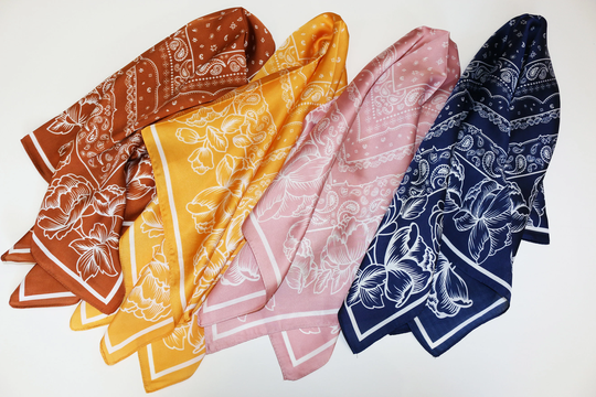 Silk Scarf - Floral Bandana Lot Blend Square Scarves Neckerchief/Bag Scarf Head Turban Wrap 278001