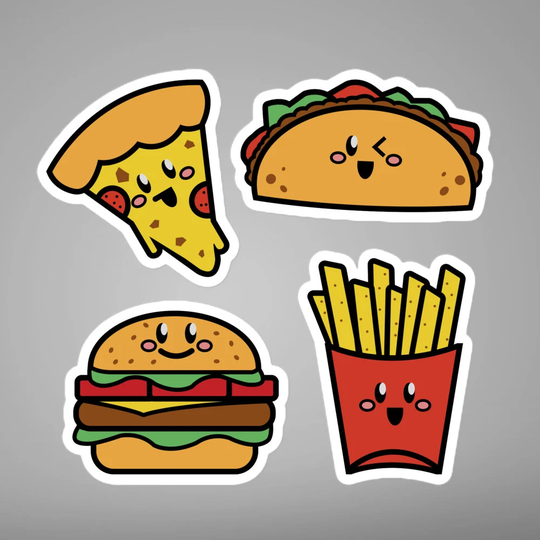 Fast Food - Sticker Sheet, Vinyl, Decal, Japan, Japanese, Kawaii, Cute