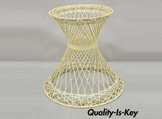 Russell Woodard Woven Fiberglass Mid Century Round Pedestal Dining Table Base