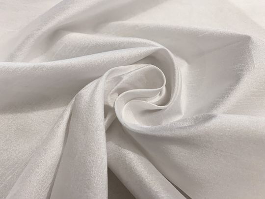 42" Piece Silk Blend Dupioni/Shantung - Ivory White 80/20 Poly Versatile Garment Decor Deadstock Apparel Fabric [F1193]