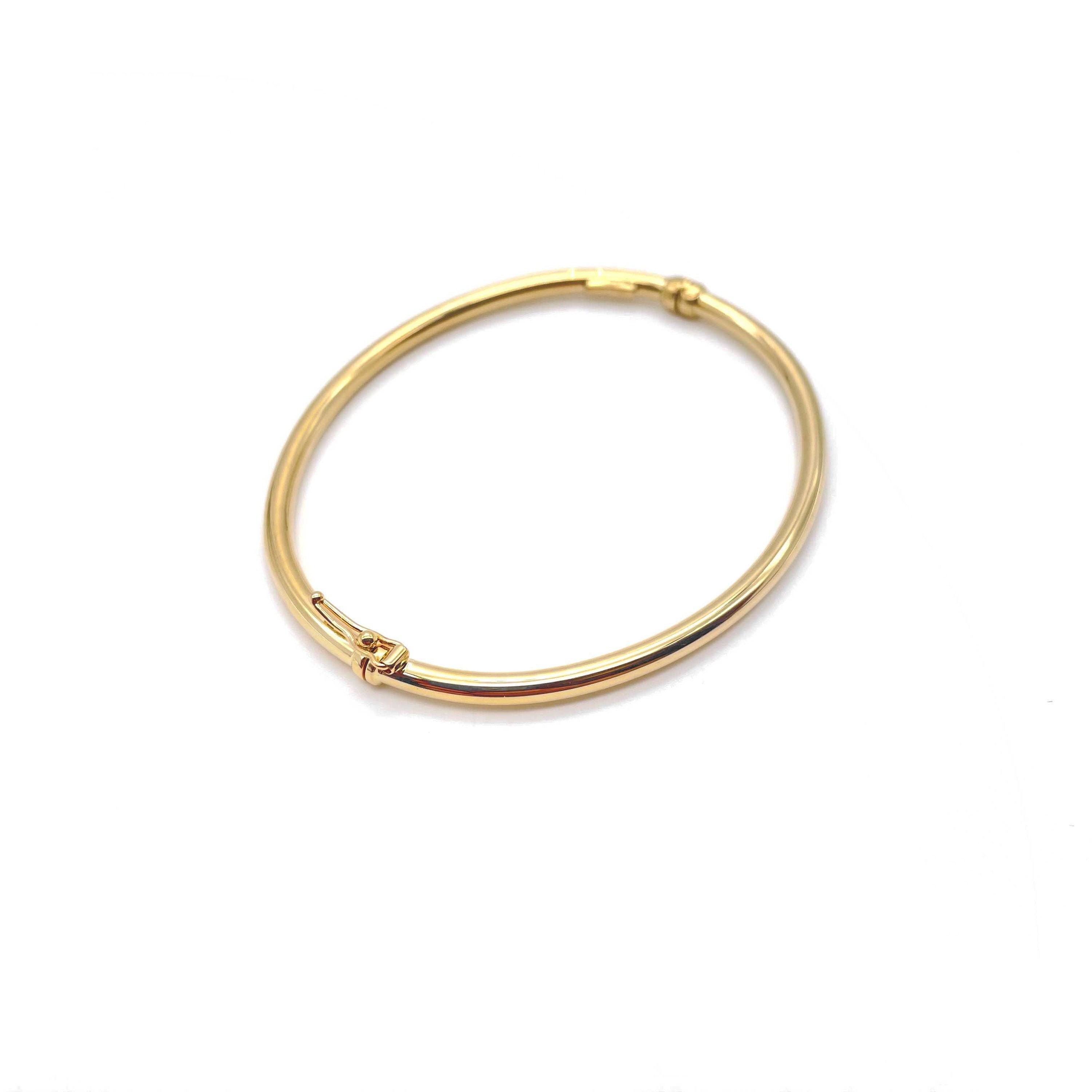Women's 18K Gold Polished Finish Bangle Bracelet - Smooth Yellow Great Gift For Her Fashion Jewelry
