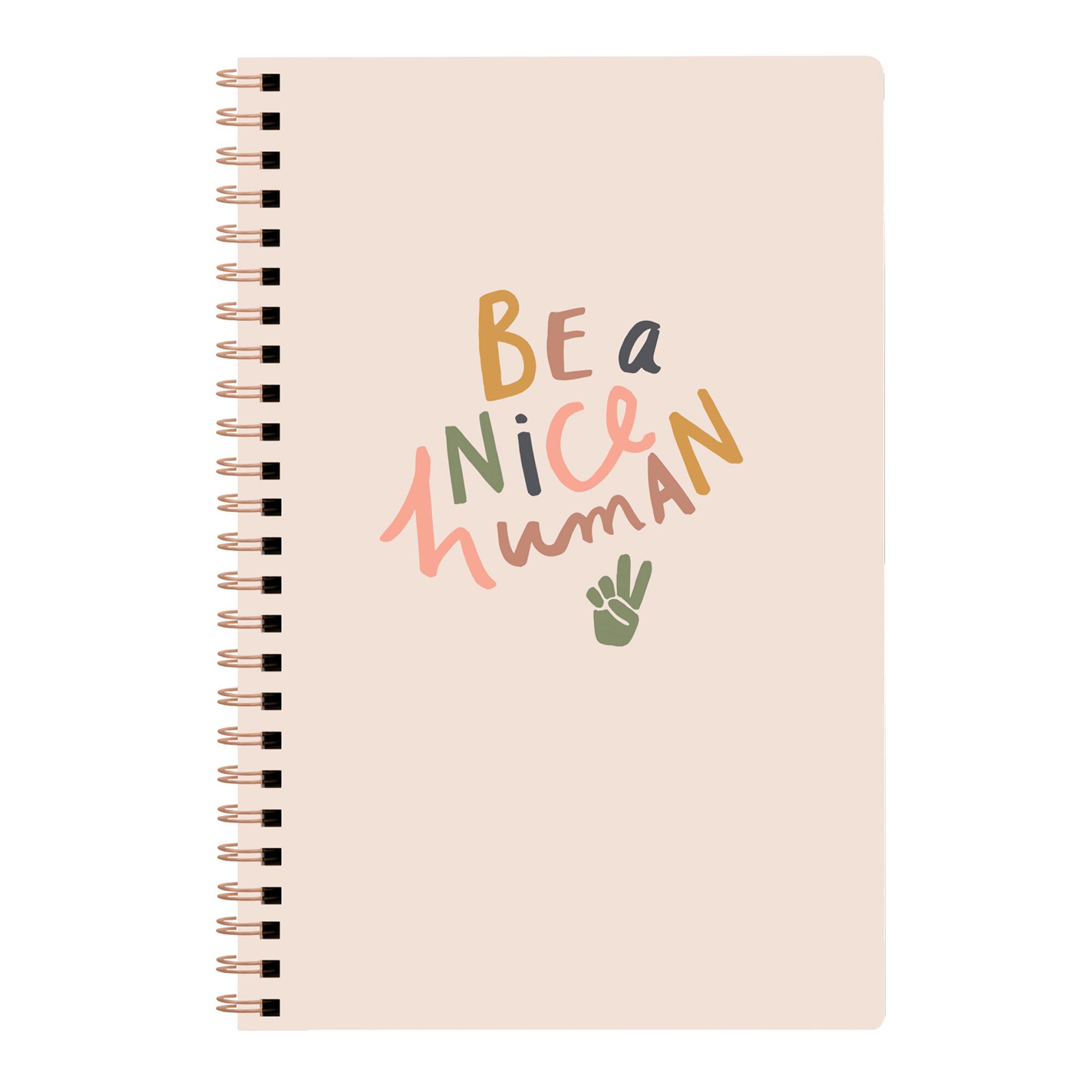 Be A Nice Human Spiral Journal: Pink - Paper by World Market
