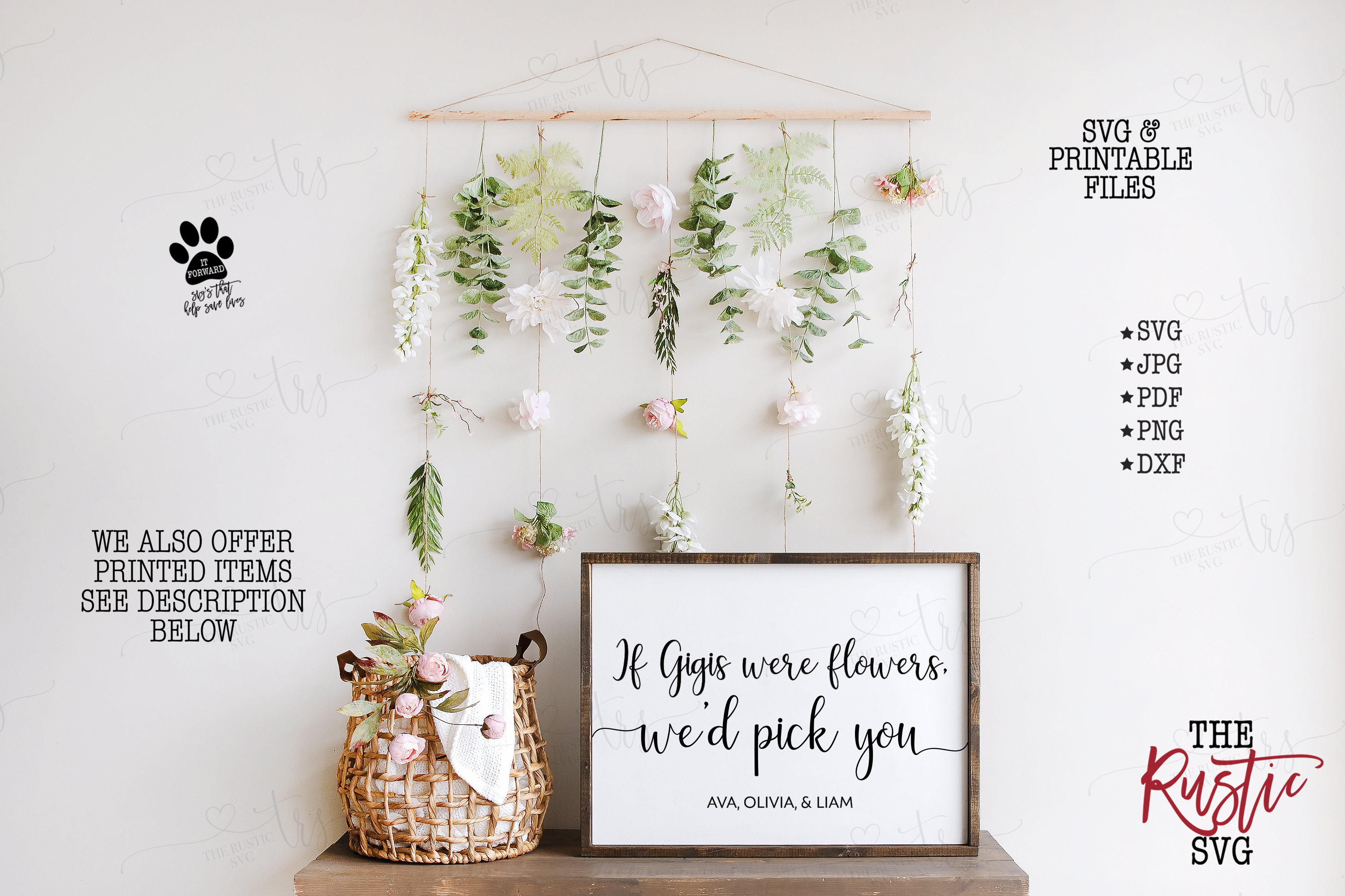If Gigis Were Flowers We're Pick You, Personalized Gigi Sign, Mother's Day Gift, Kids Names, Custom Names Svg, Pdf, Png, Jpg, Cricut, 005