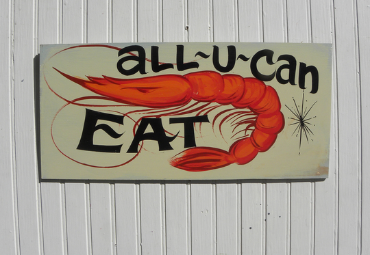 Hand Painted Shrimp Sign| Lettered Original Art | Gift| Great Decor Or Restaurant Decor Art