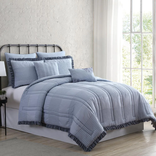 Amrapur Overseas Seersucker comforter set Multi Reversible King Comforter (Blend with Polyester Fill) | 3MLTICSE-CSW-KG