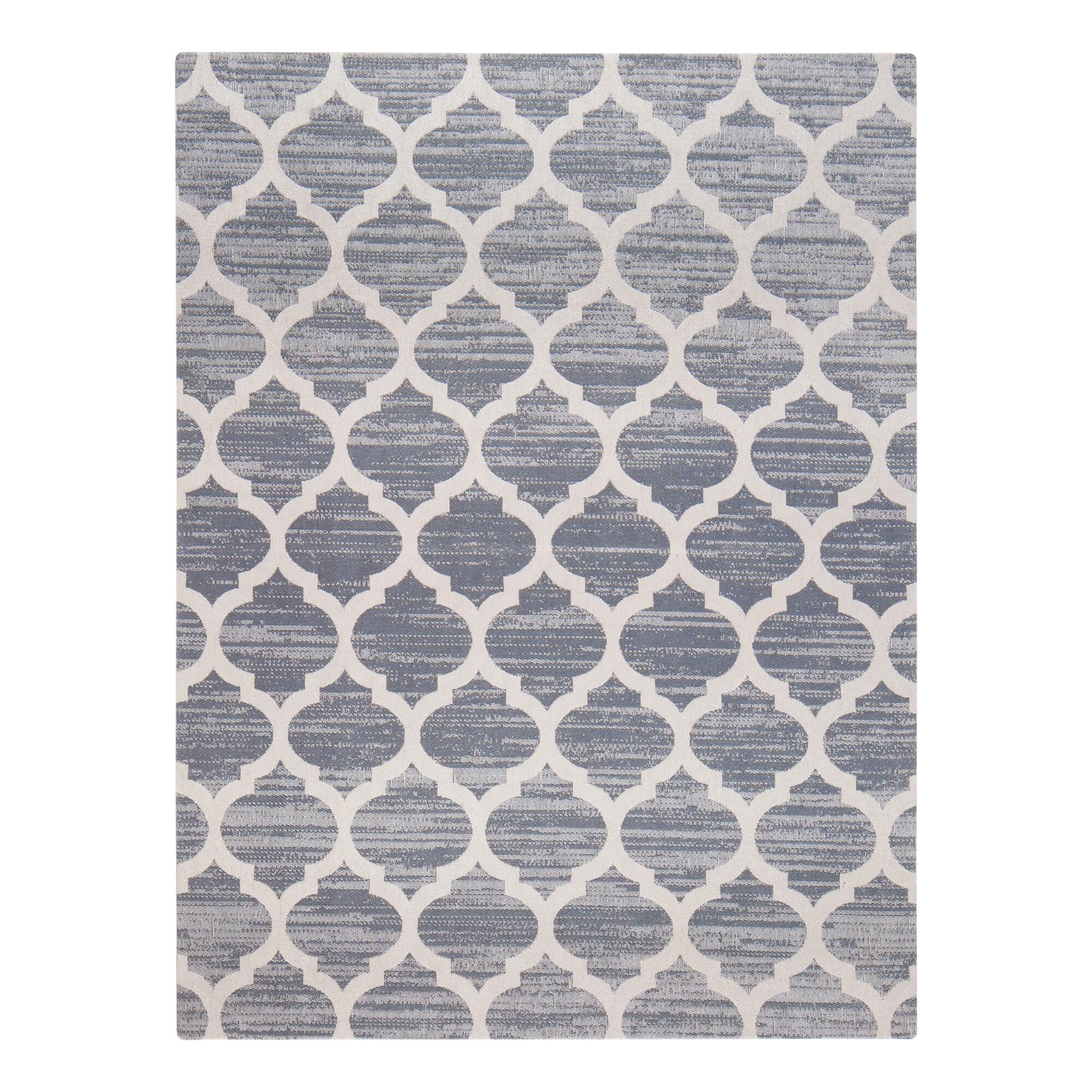 Gray And Beige Trellis Home Office Chair Mat: Gray/White by World Market