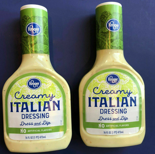 Kroger Creamy Italian Salad Dressing Bottles 16 oz Seven Seas Substitute x2