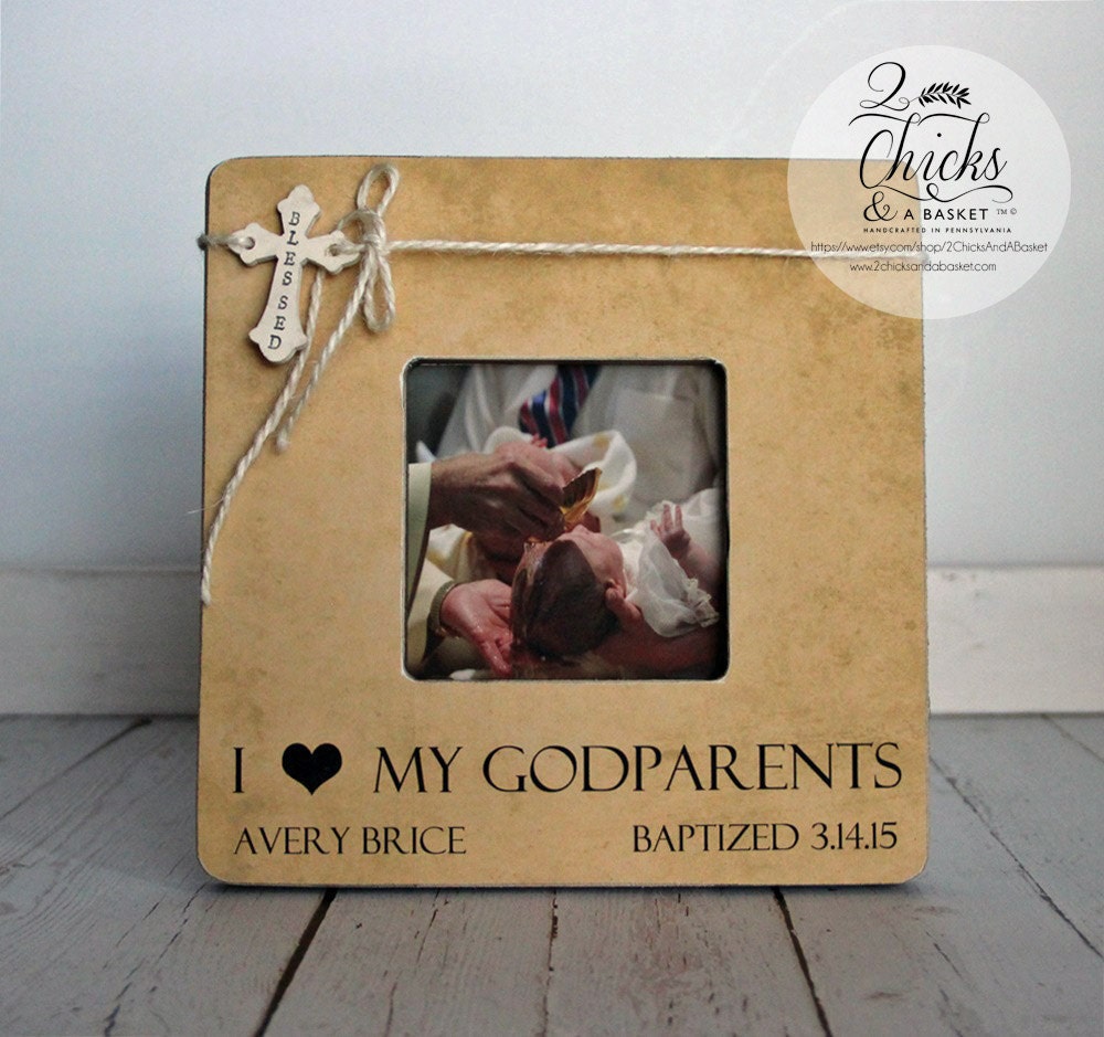 Godparents Picture Frame, Baptism I Love My Personalized Frame