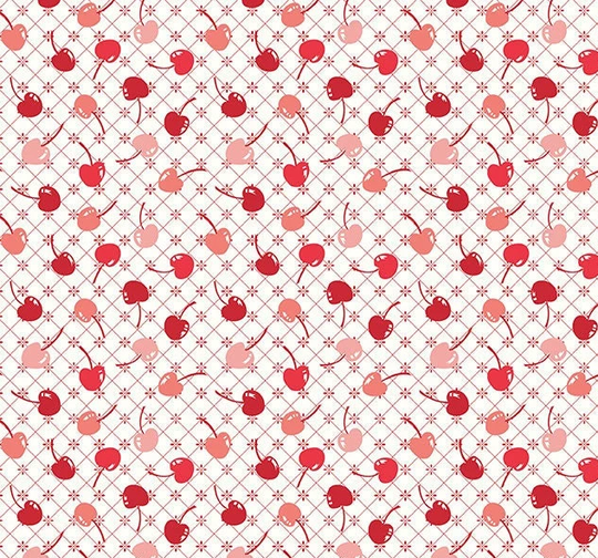 Cook Book Cherries Red, Lori Holt For Riley Blake, 1/2 Yard - Cut Continuously, C11758-Red